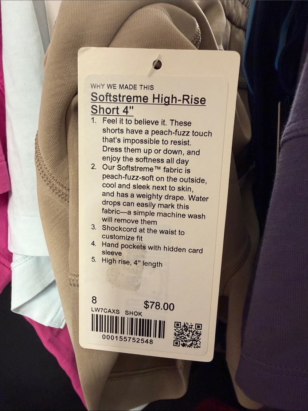 241. Lululemon Softstreme High-Rise Short 4"
Sheer Oak NWT size 8 - Picture 6 of 6